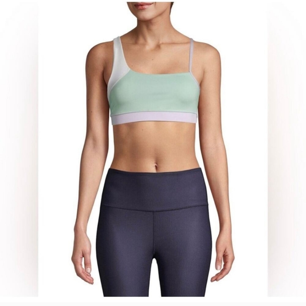 kate spade Mint Green Lavender and White Colorblock Sports Bra - Size Small